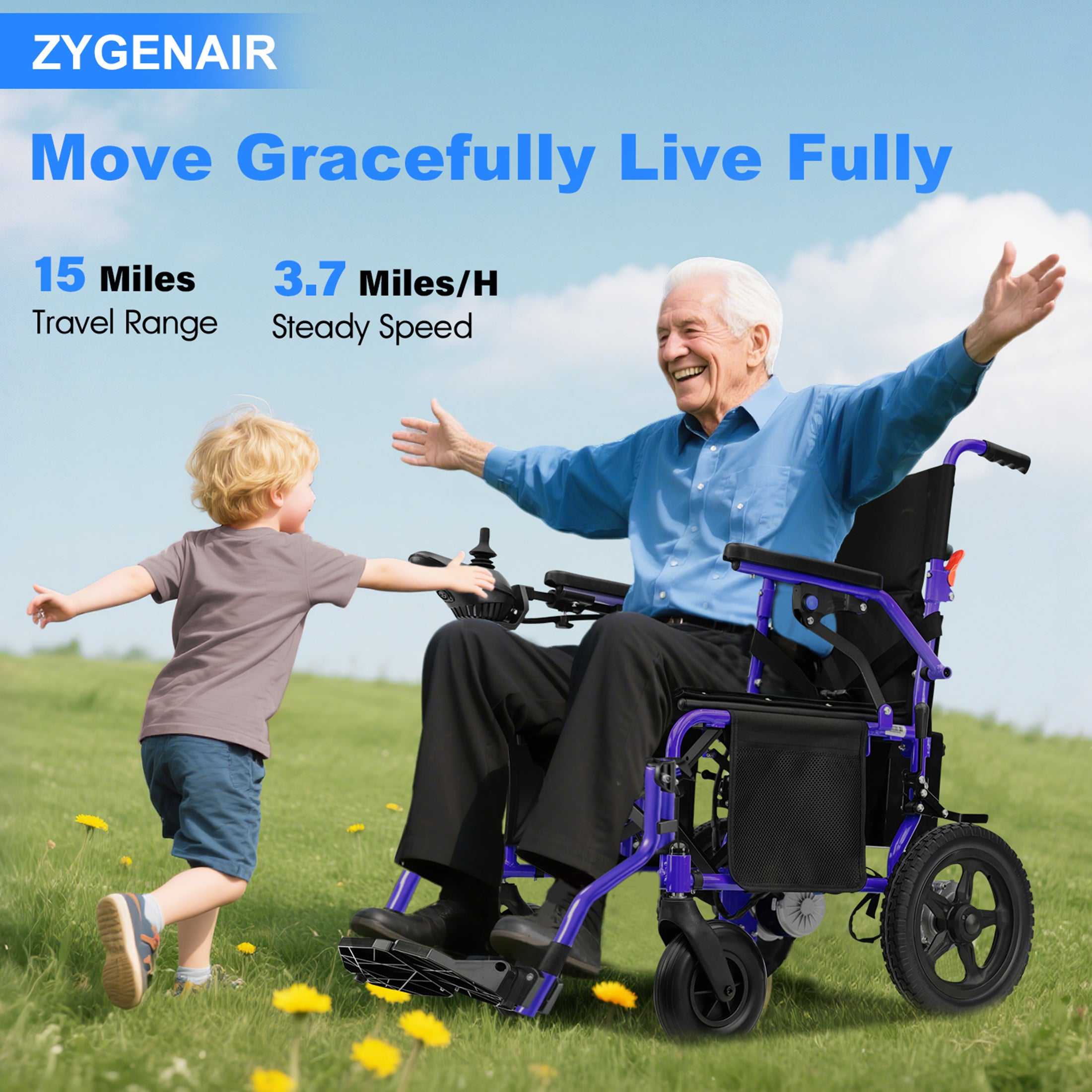 Zygenair Portable Electric Wheelchair YF001B-DPlus