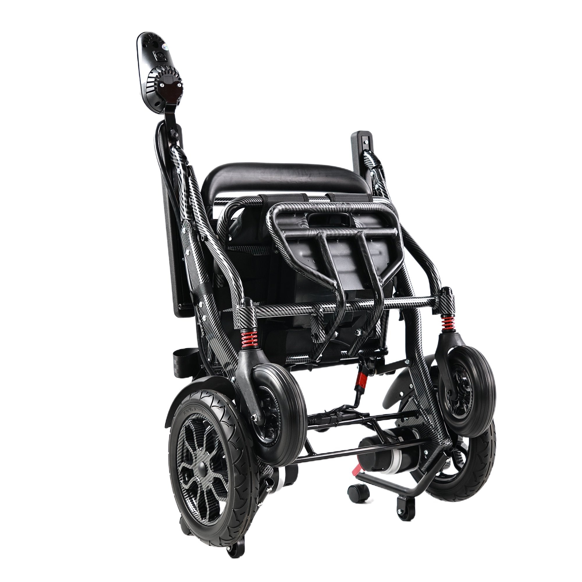 MeidNex Foldable Electric Wheelchair for Adults, Lightweight Aluminum Alloy Power Wheelchair, Removable Lithium Battery, All Terrain, 12° Hill Climbing,Black