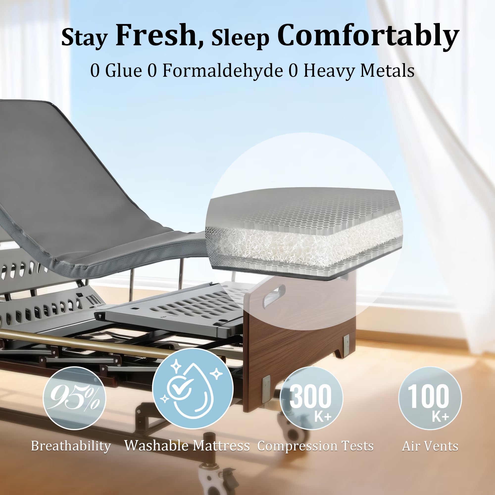 MediNex Electric Adjustable Medical Bed with Ergonomic Design, Quiet Motor, and Strong Weight Support – Perfect for Home and Healthcare Use