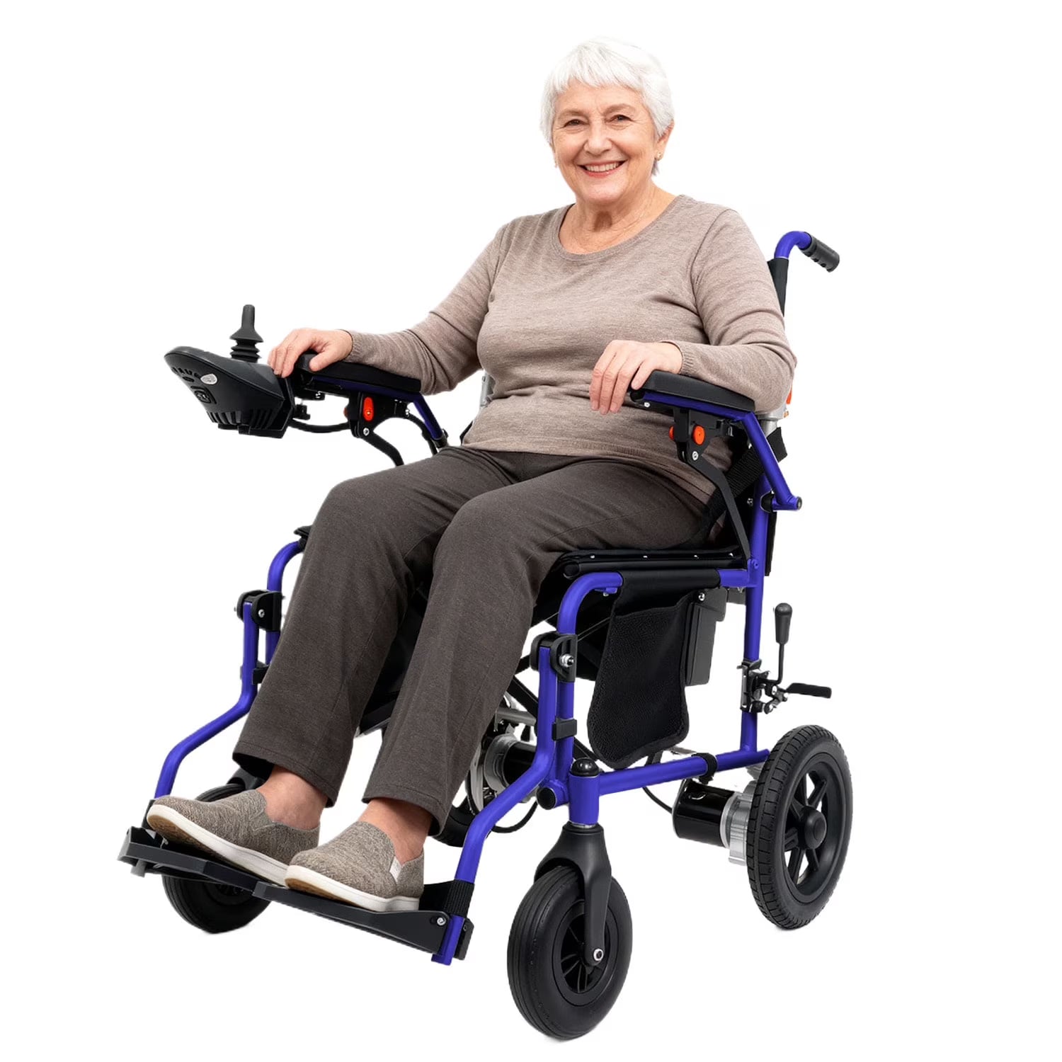 MediNex Electric Wheelchair, 20+ Miles Range(350LBS) ,Lightweight Foldable Electric Wheelchairs for Adults,12Ah Lithium Battery,Motorized Wheelchair,Blue,16in Width