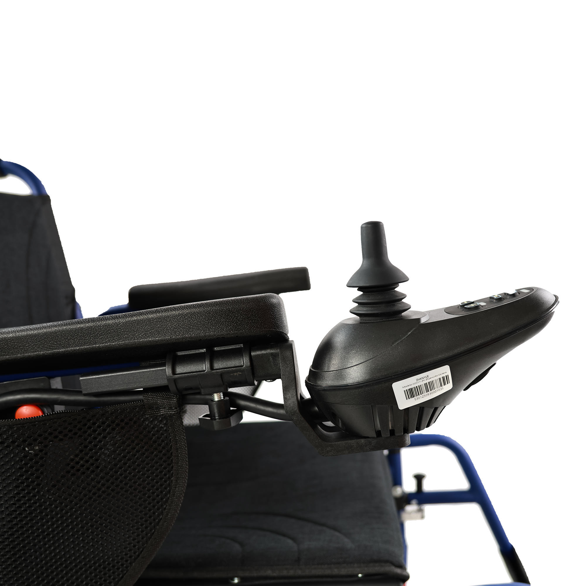 MediNex Foldable Electric Wheelchair for Adults, Lightweight Aluminum Power Chair, 16" Rear Wheels, Lithium Battery, 20-Mile Range, All Terrain,Blue