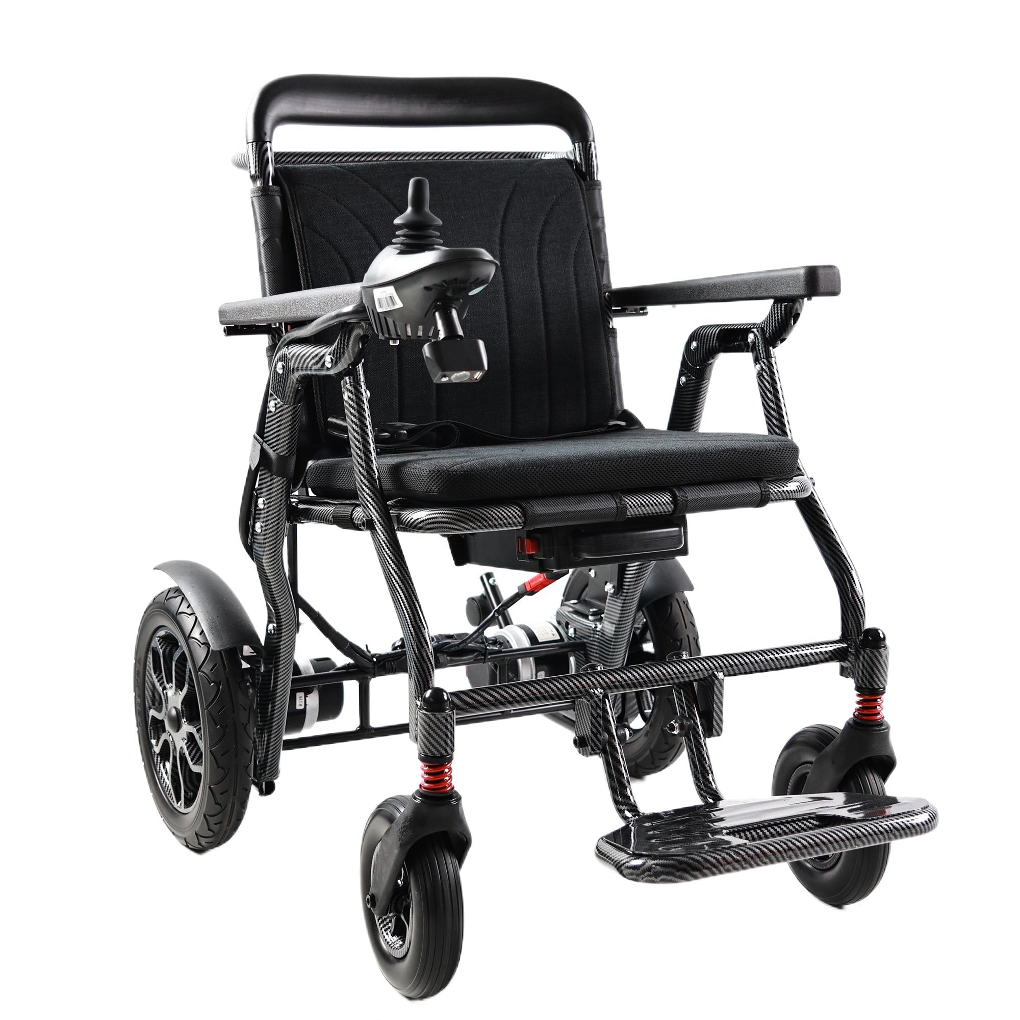 MeidNex Foldable Electric Wheelchair for Adults, Lightweight Aluminum Alloy Power Wheelchair, Removable Lithium Battery, All Terrain, 12° Hill Climbing,Black