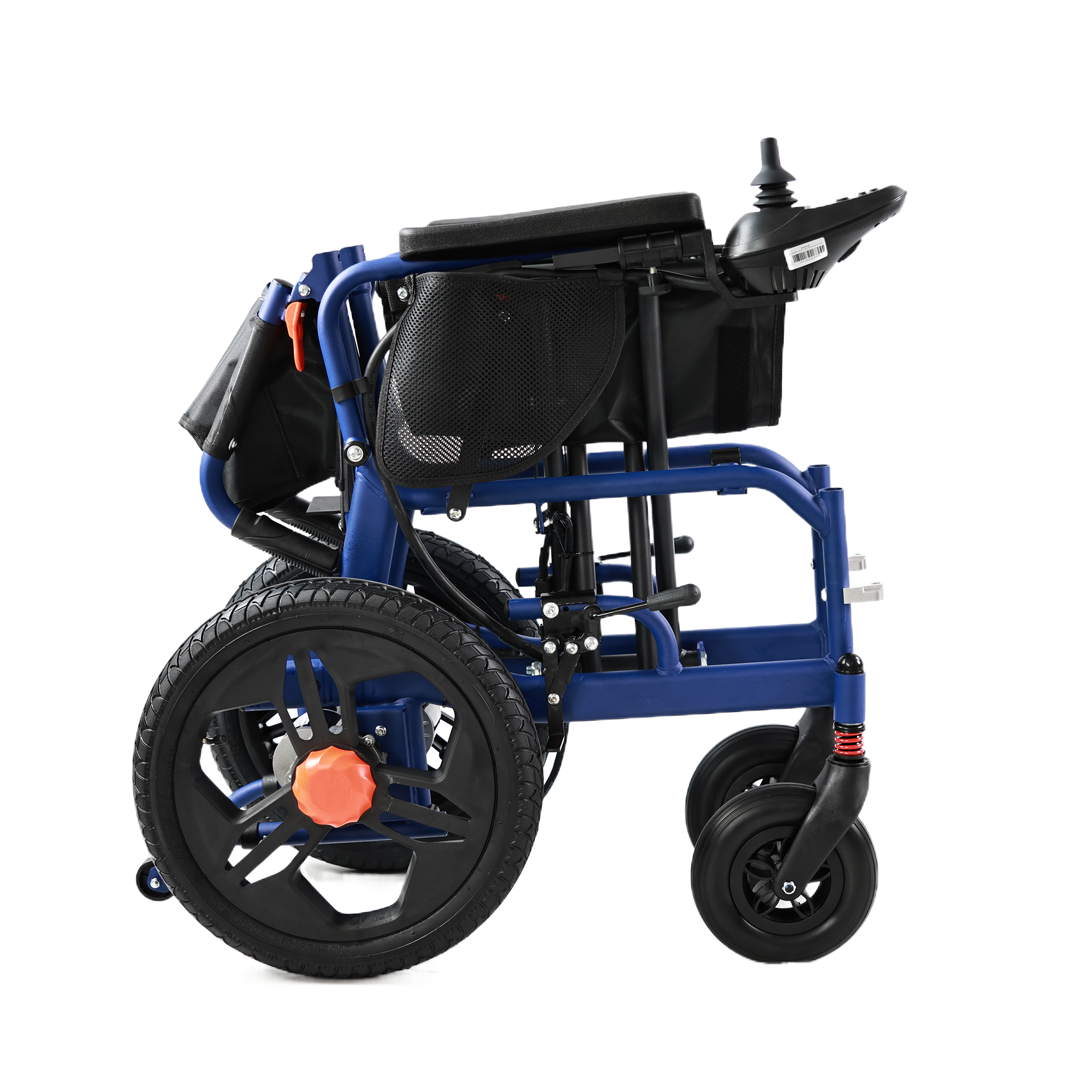MediNex Foldable Electric Wheelchair for Adults, Lightweight Aluminum Power Chair, 16" Rear Wheels, Lithium Battery, 20-Mile Range, All Terrain,Blue