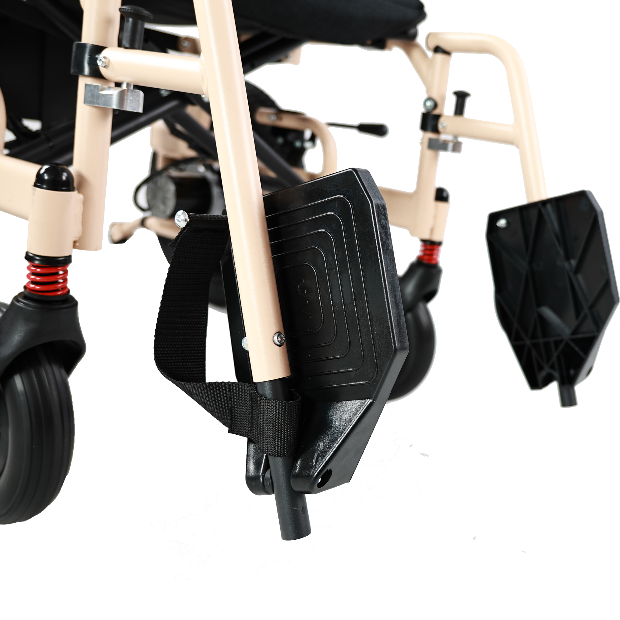 MediNex Foldable Electric Wheelchair for Adults, Lightweight Aluminum Power Chair, 16" Rear Wheels, Lithium Battery, 20-Mile Range, All Terrain,Beige