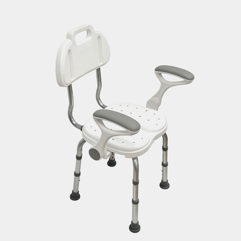 Senior Safety Shower Stool with Armrests & Backrest