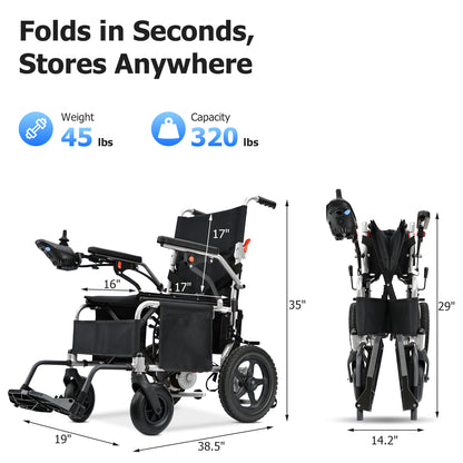 Zygenair Electric Wheelchair  Lightweight Foldable YF001S